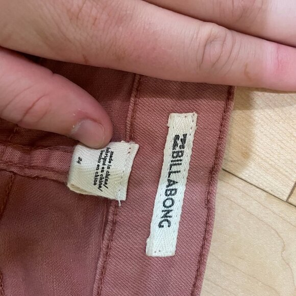 BILLABONG Lace Up Coral Pink Denim Shorts - size 24 - Picture 3 of 3